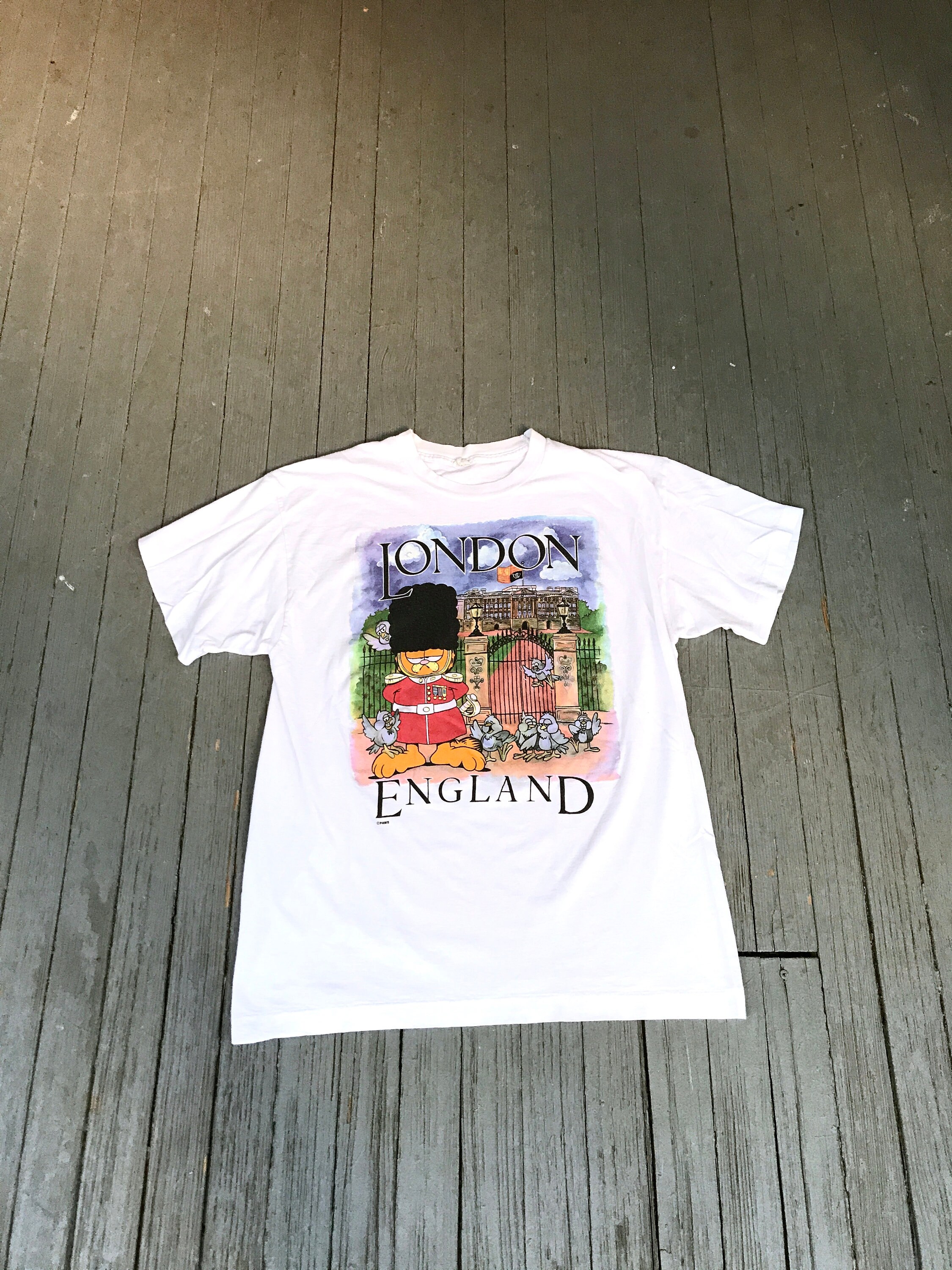 80s Garfield T-shirt, Garfield the cat, London England, Authentic
