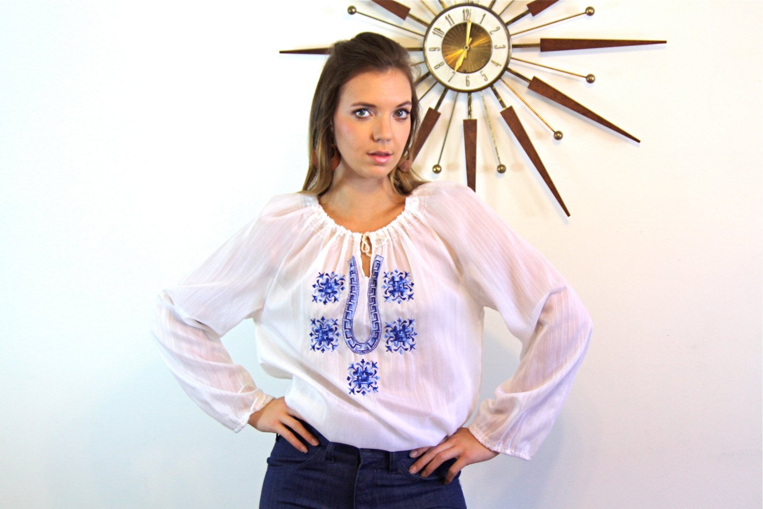 70s peasant top Clearance