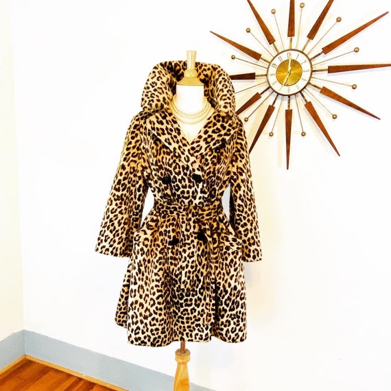 60 Leopard Coat, Vintage Cheetah Coat, Leopard pri