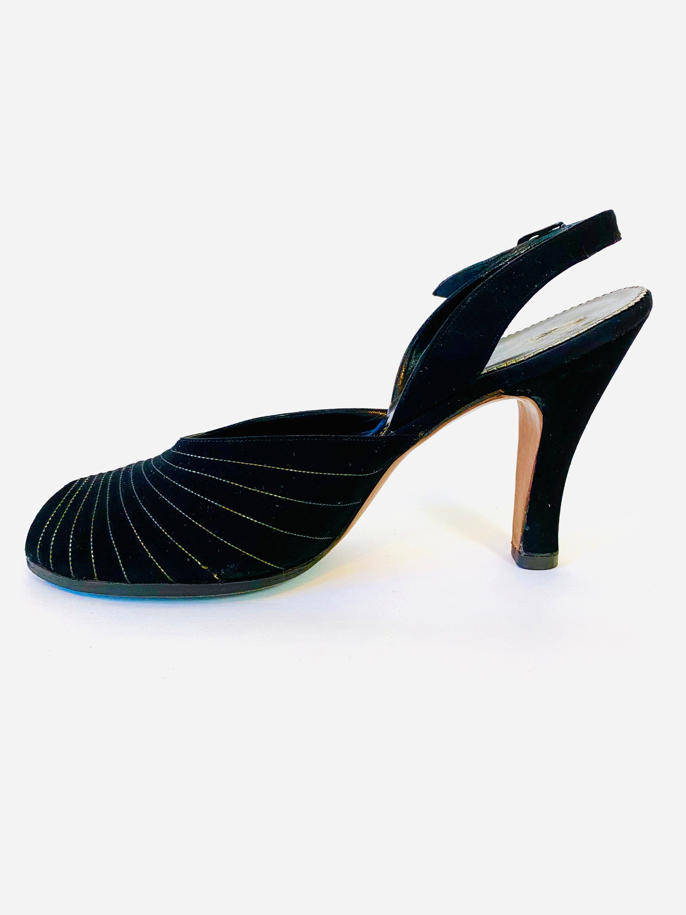 womens black peep toe slingback heels