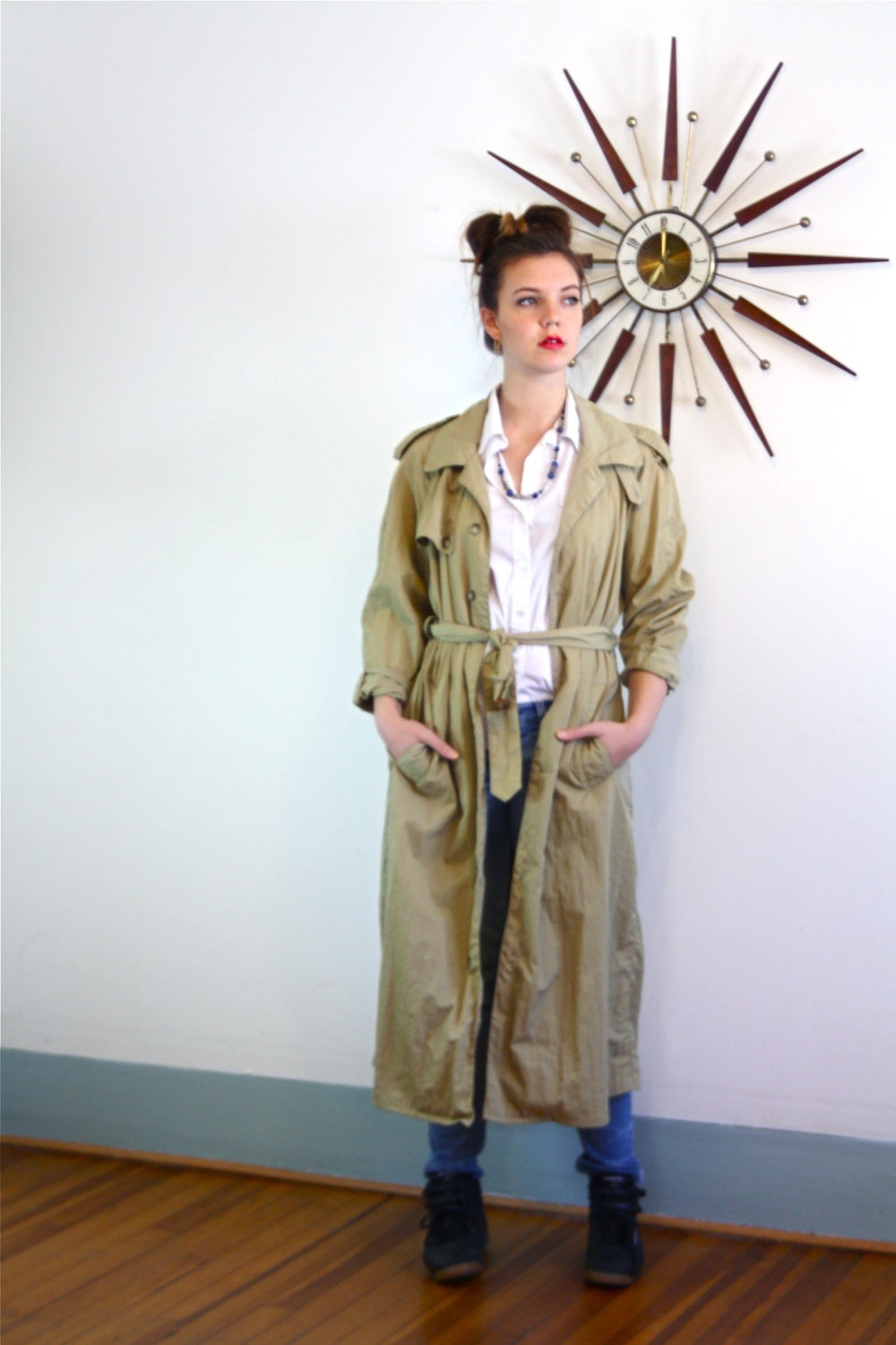 Nylon trench coat, BANANA REPUBLIC, Light Weight trench, Long Trench