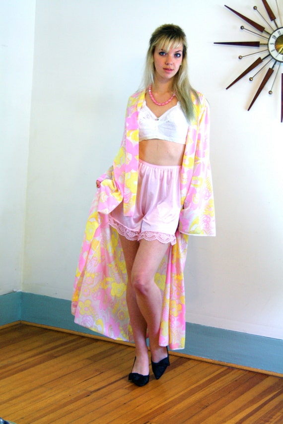 neon pink dressing gown