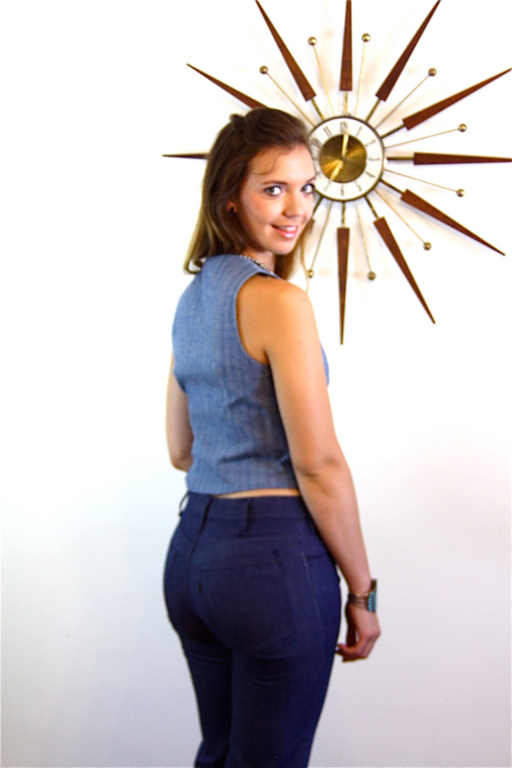 denim shirt with vest