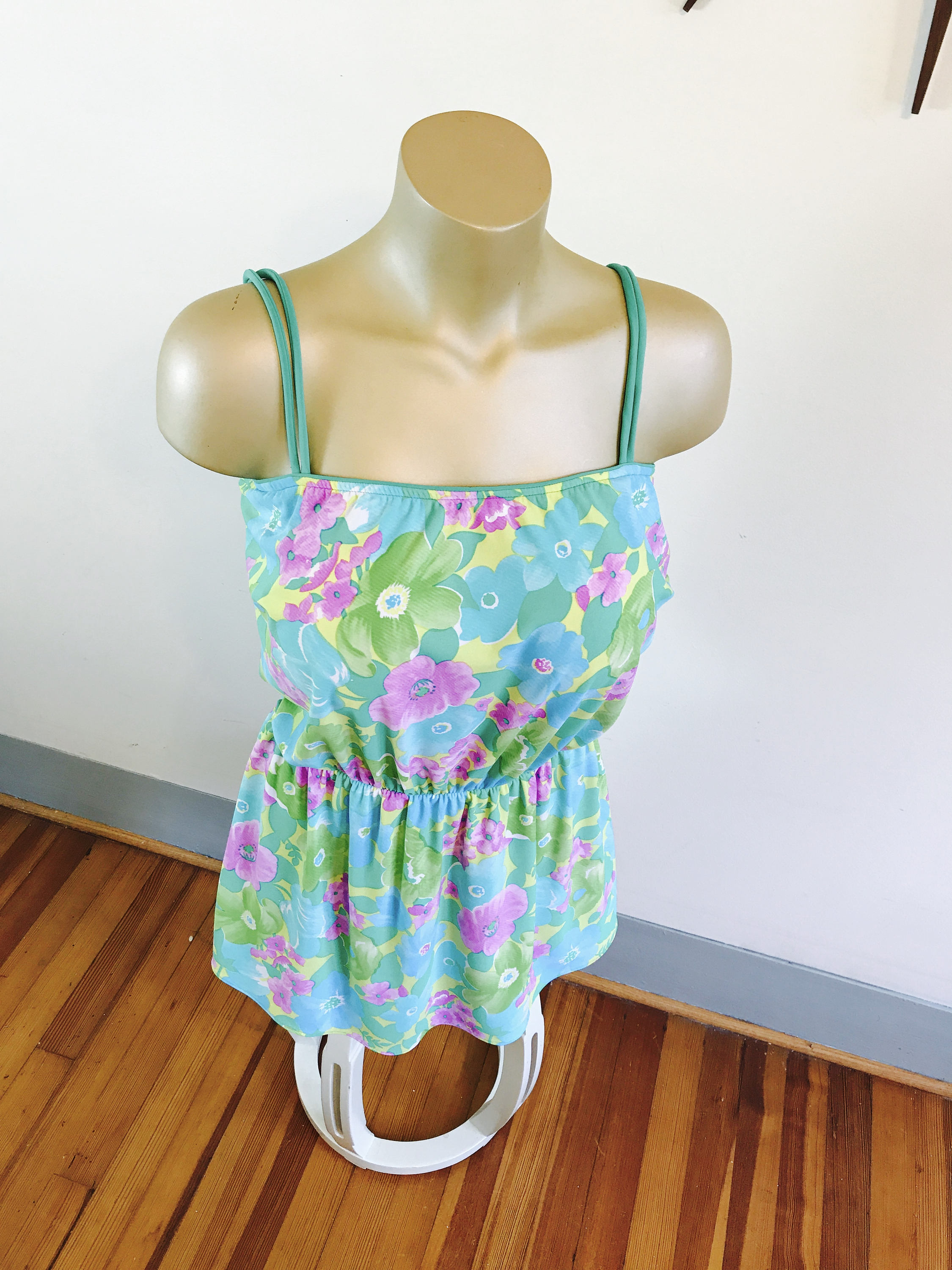 Vintage swimming dress, Plus Size 16 XL, Sea Wave swimwear, bathing ...