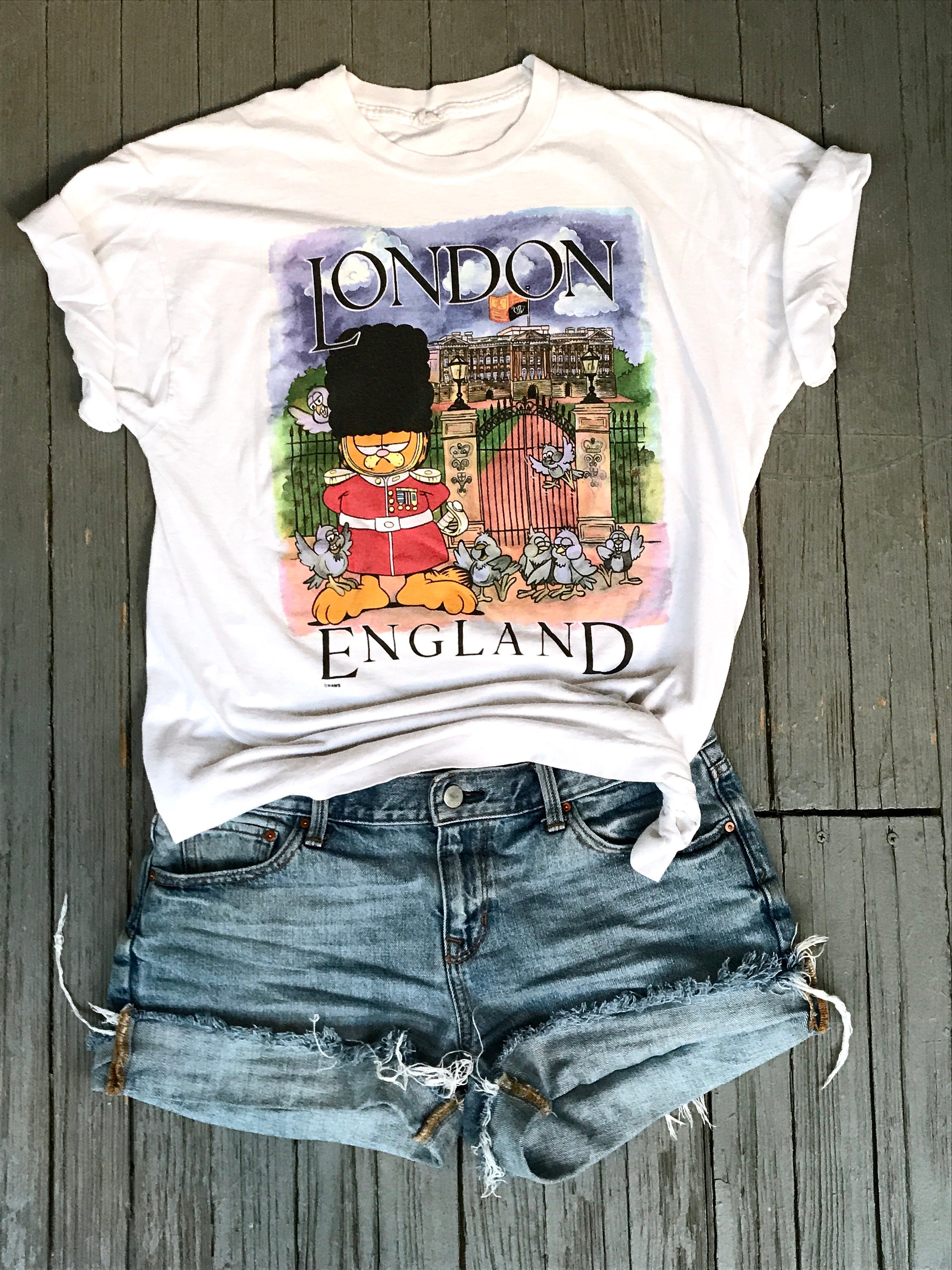 80s Garfield T-shirt, Garfield the cat, London England, Authentic