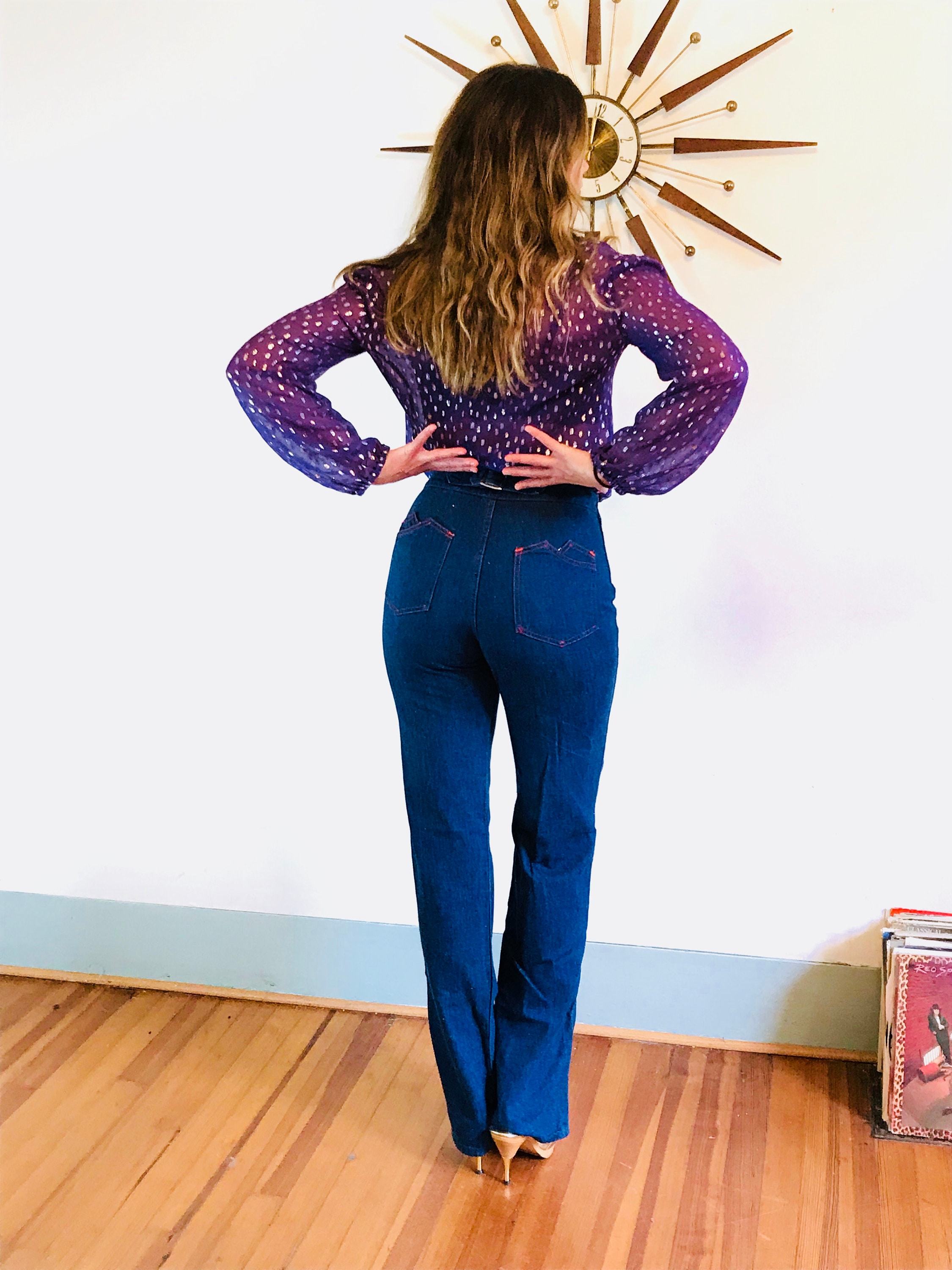 Vintage 70s Jeans, Super High Waisted, MONTGOMERY WARD