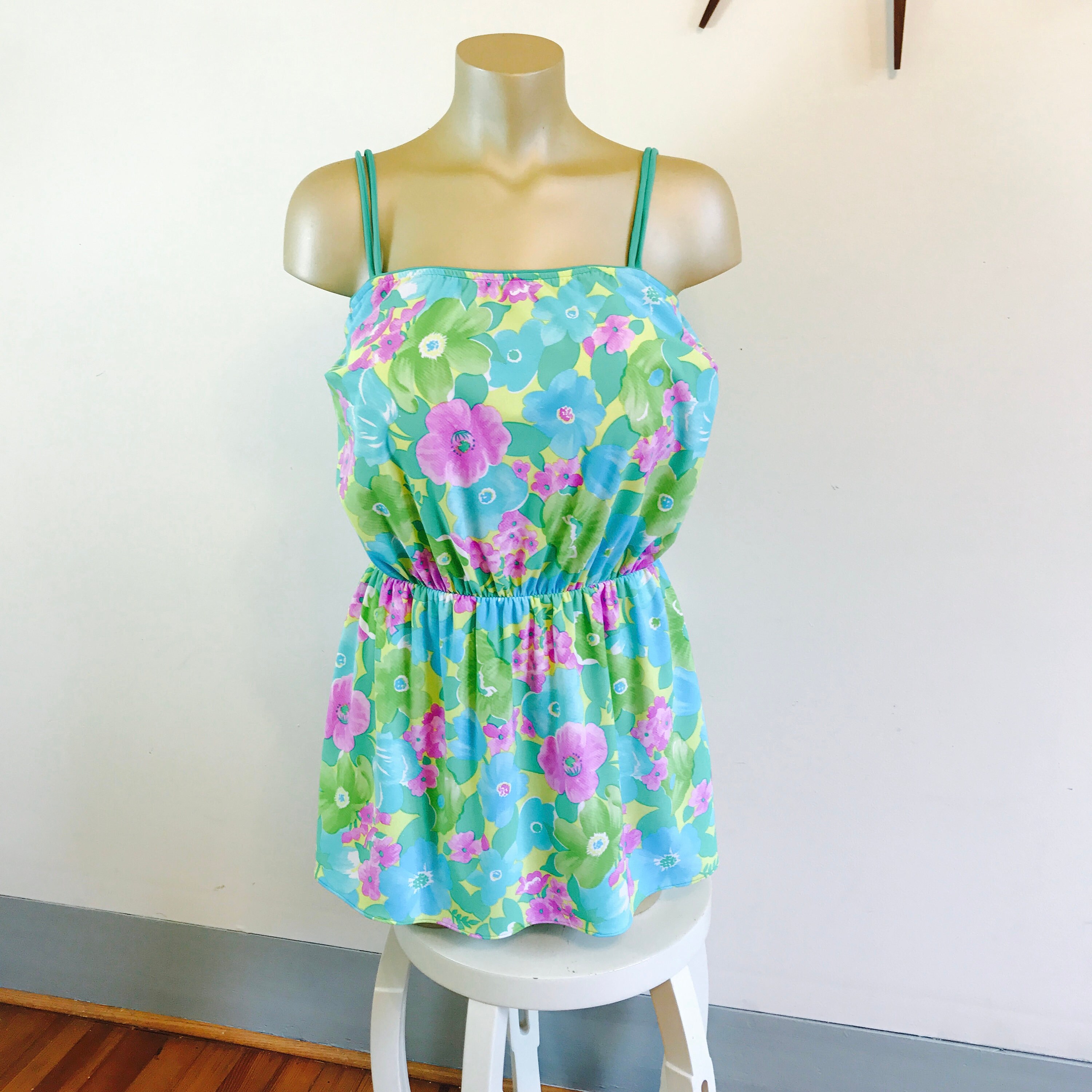 Vintage swimming dress, Plus Size 16 XL, Sea Wave swimwear, bathing ...