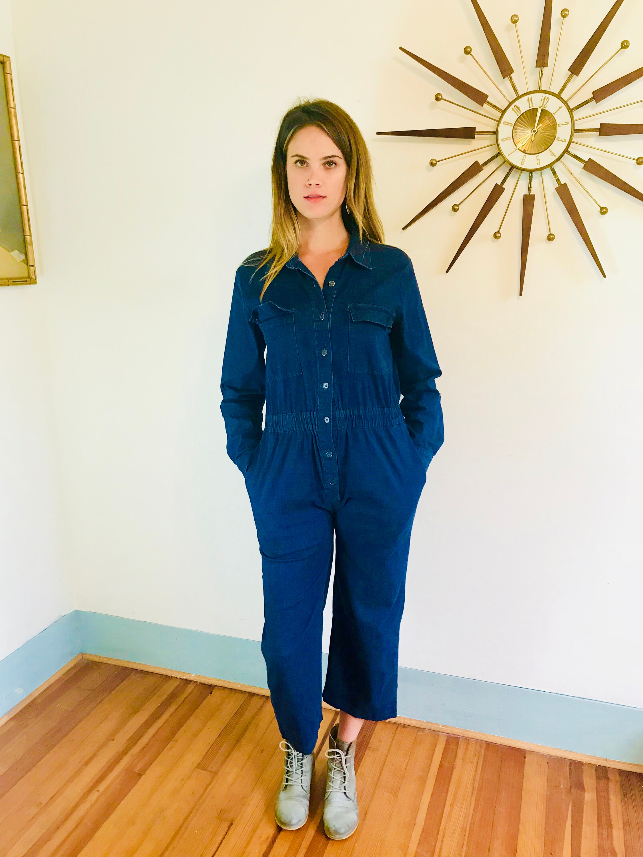 90s Vintage 100% Linen Button Down Skort Romper main image 1