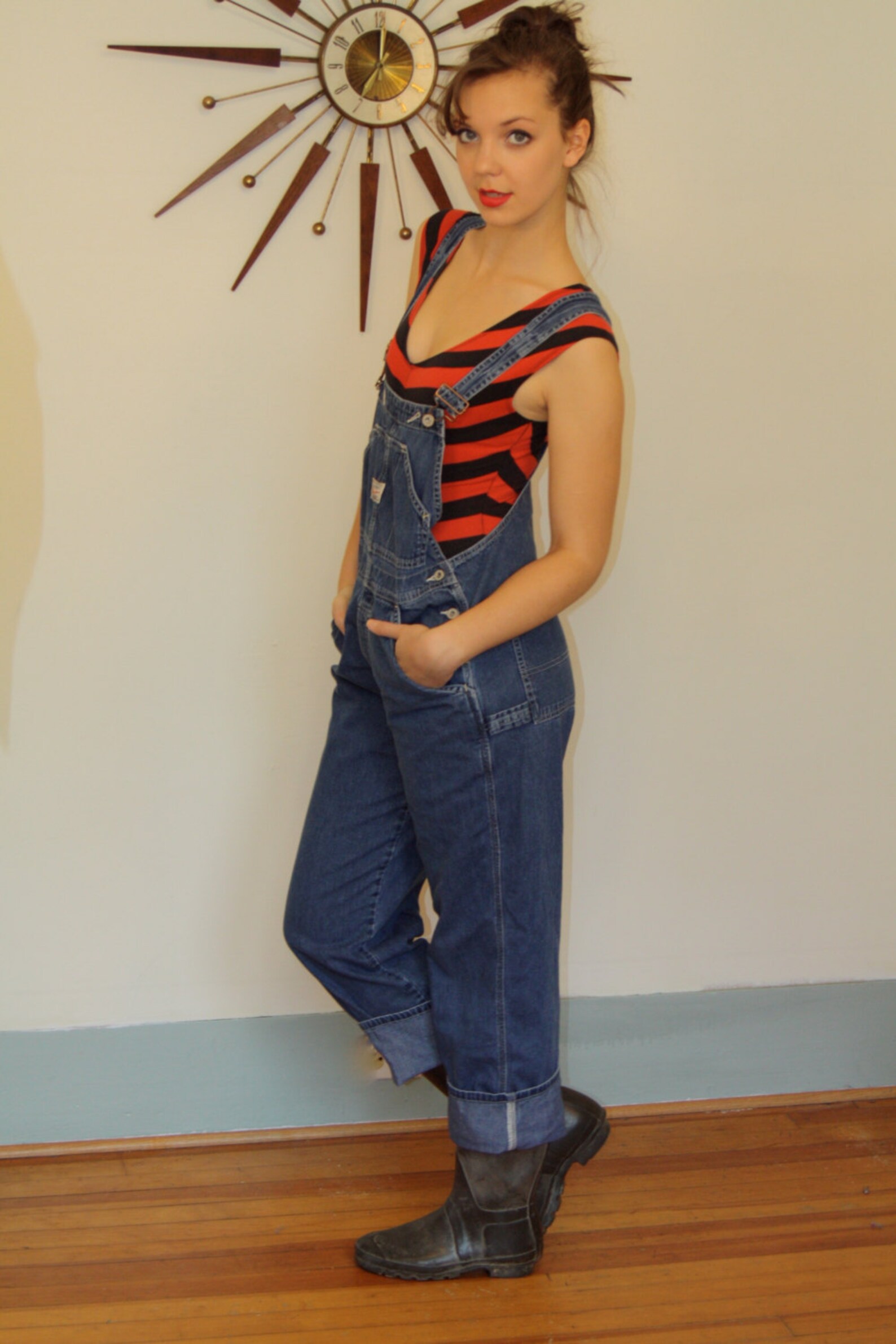 Vintage 1980s Blue Denim Long Overalls Dungarees OLD NAVY Size Etsy