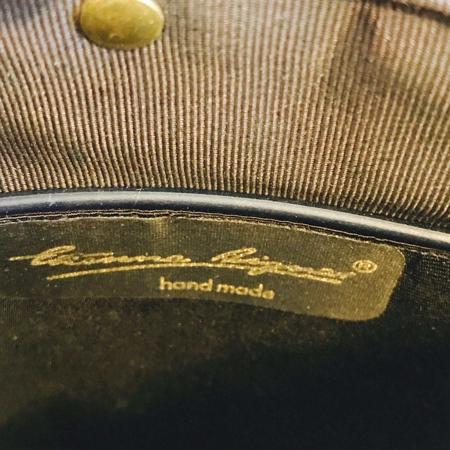 Eitenne Aigner Navy blue Leather 70's Shoulder Bag Horseshoe Logo  Adjustable Strap