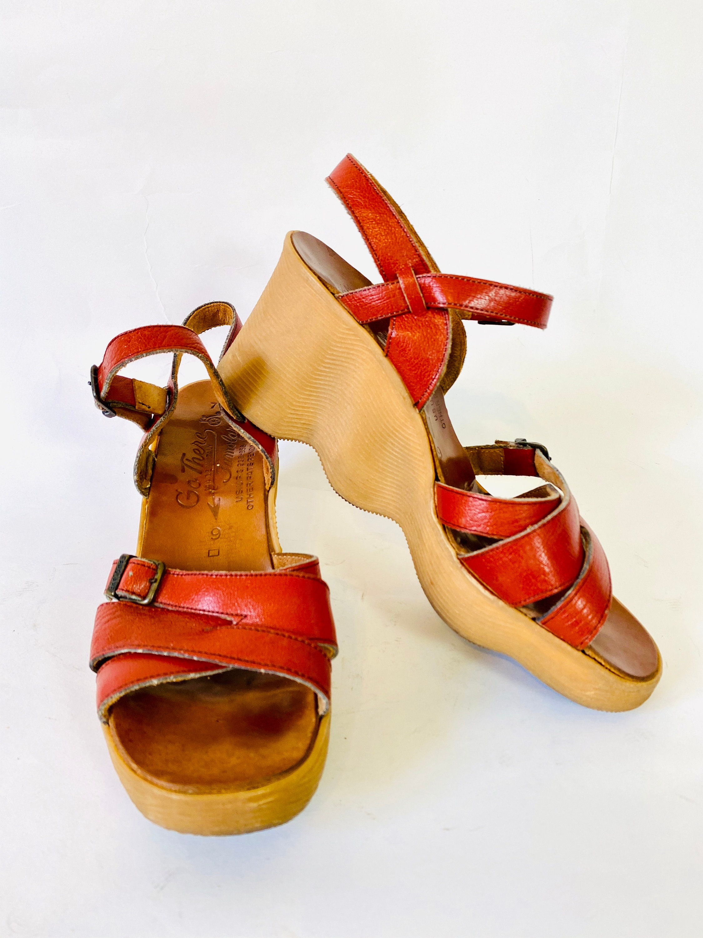 Famolare 70s platform heels, Vintage 1970s hippie shoes, Wavy rubber ...