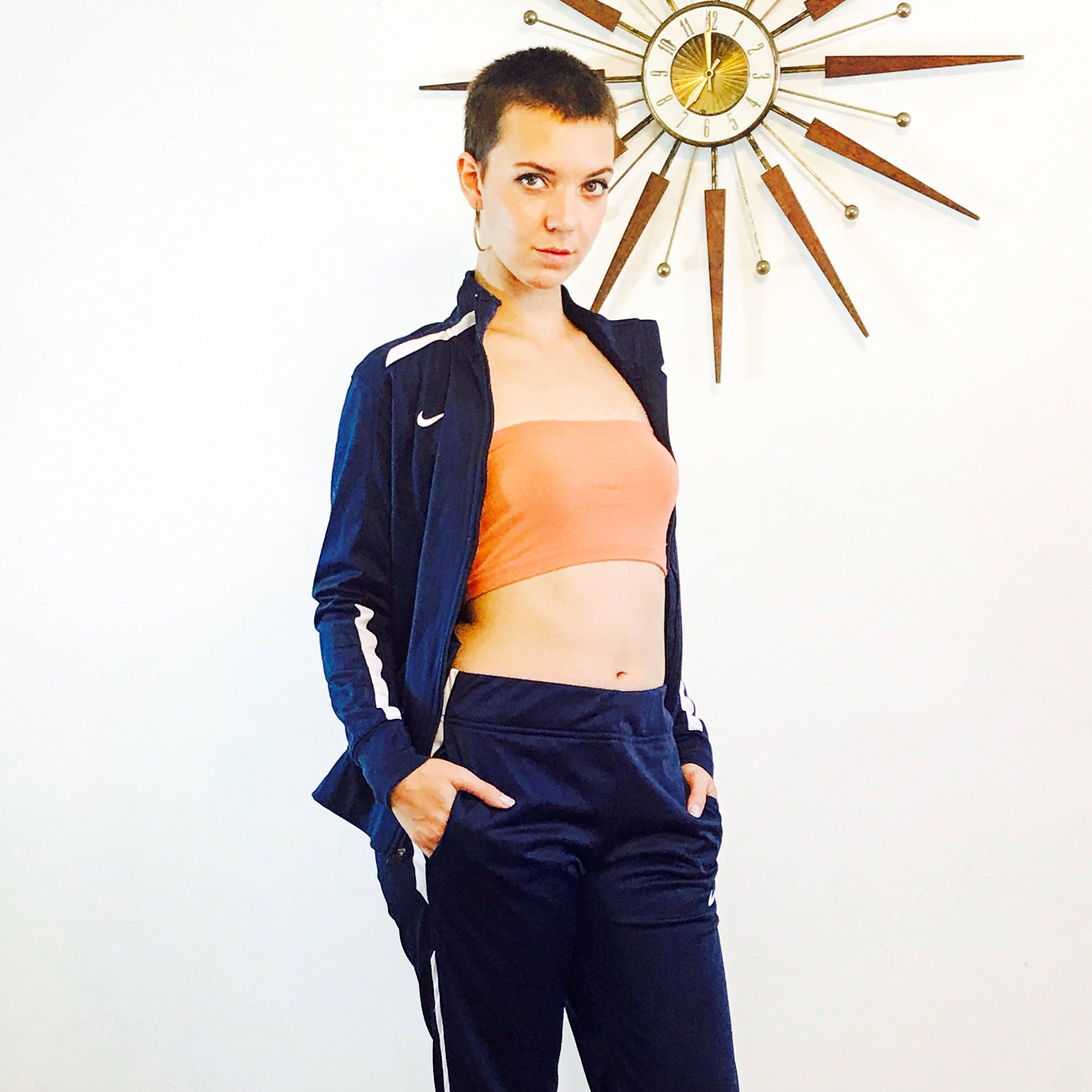 navy blue trackies