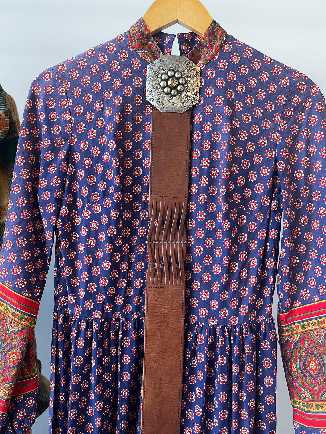 1970s Floral & Border Print Maxi Dress, 70s Cotton Dress by Lounge ...