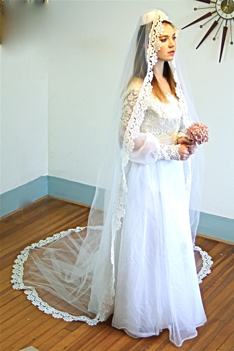 Veil with Chapel Train Wedding Dress