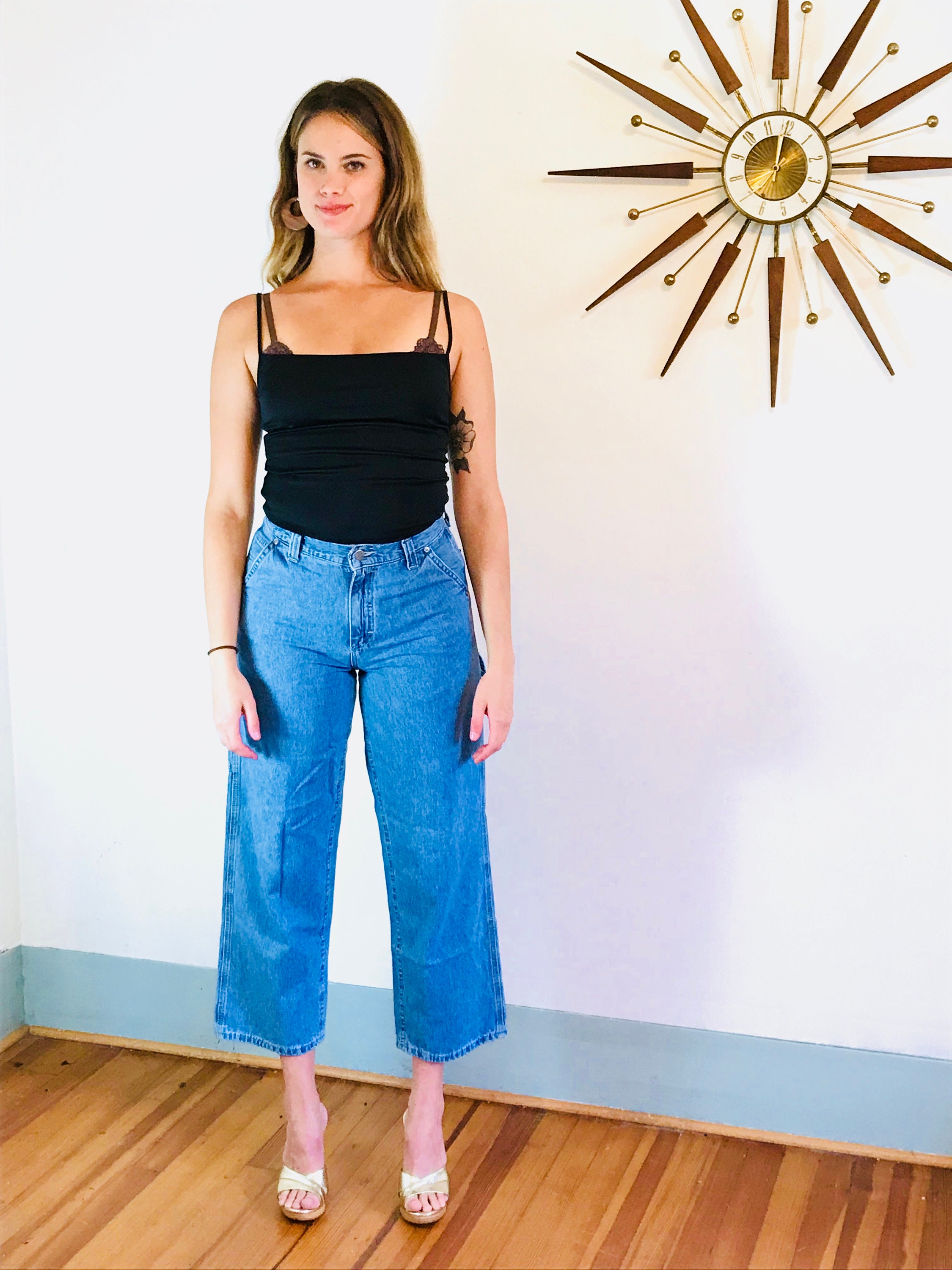Vintage LEE Jeans, Denim carpenter pant, 80s Mom Jeans, Super High