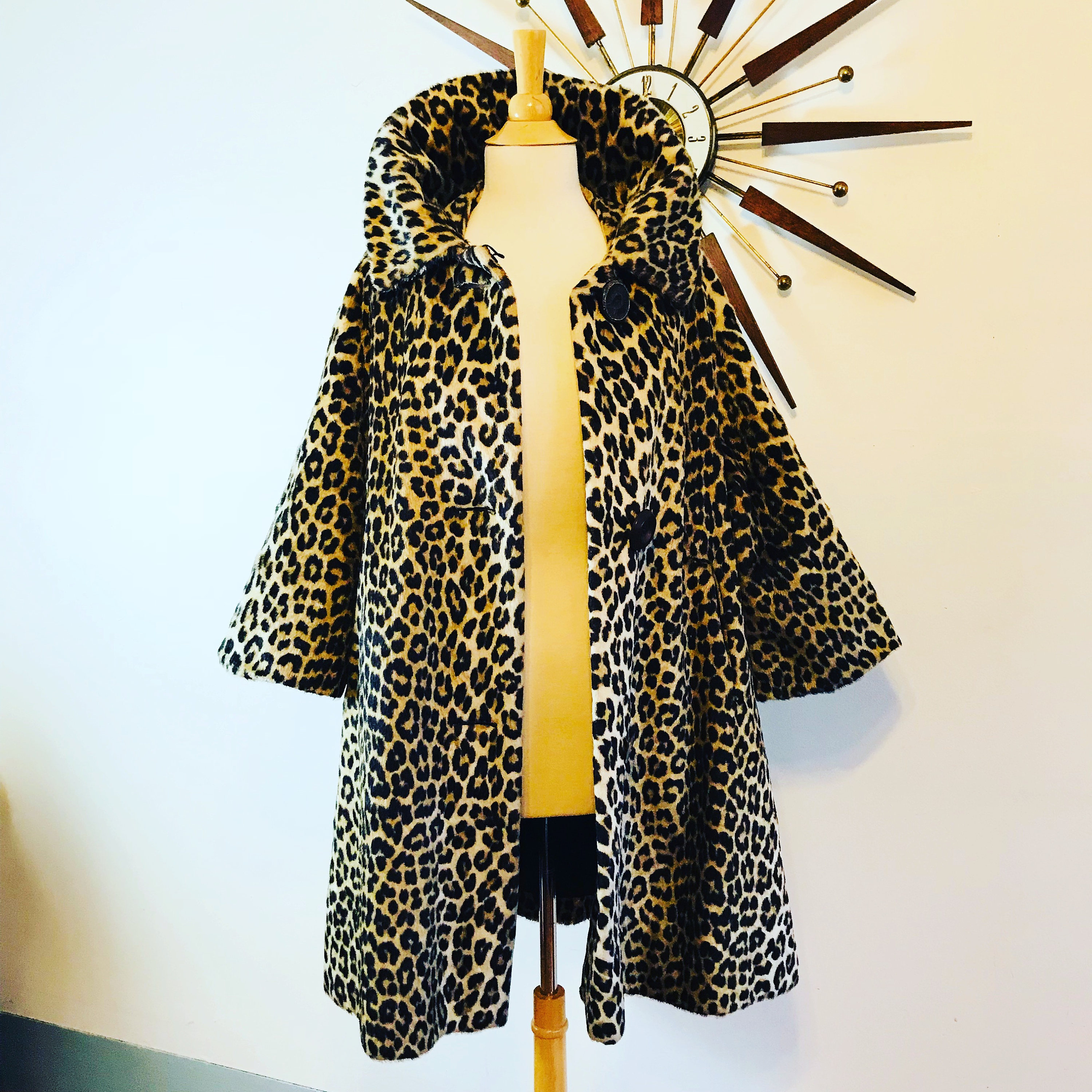 Leopard Swing Coat, VINTAGE 60s Coat, 1960s Leopard Coat, 1950s Leopard