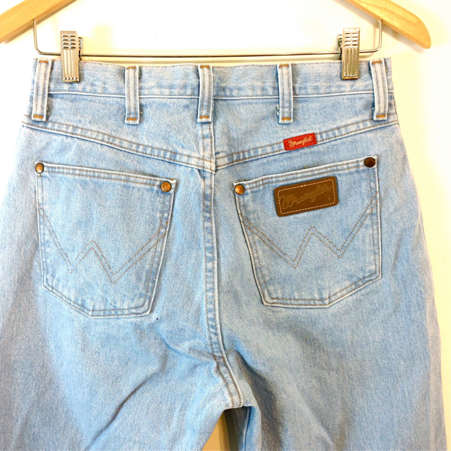 Vintage 70s Wrangler Jeans Faded Blue Jeans Straight Leg Mom Jeans High  Rise Distressed 1970s Stone Wash Women's Pants Made in USA 28 x 34