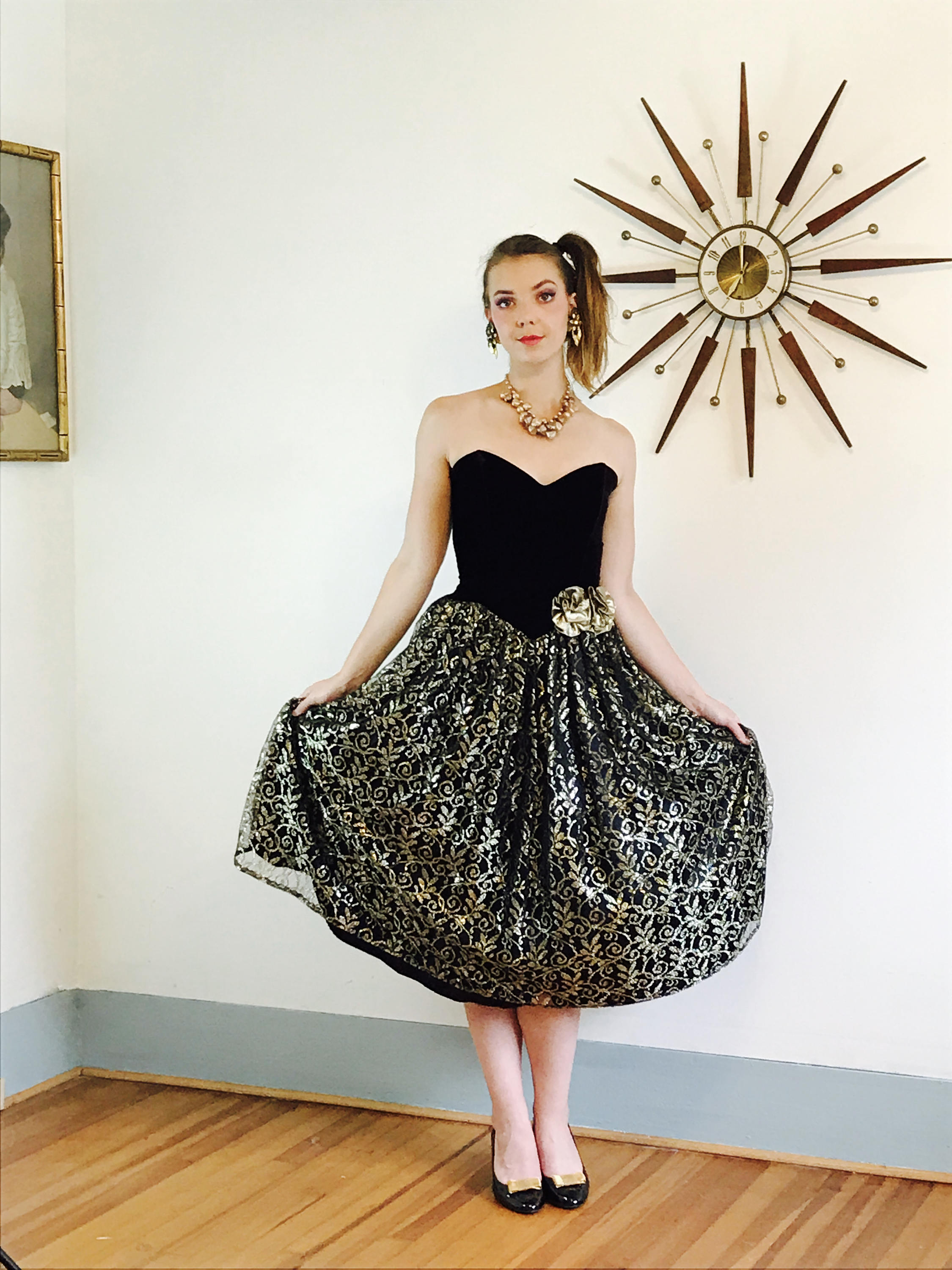 80s black prom dress