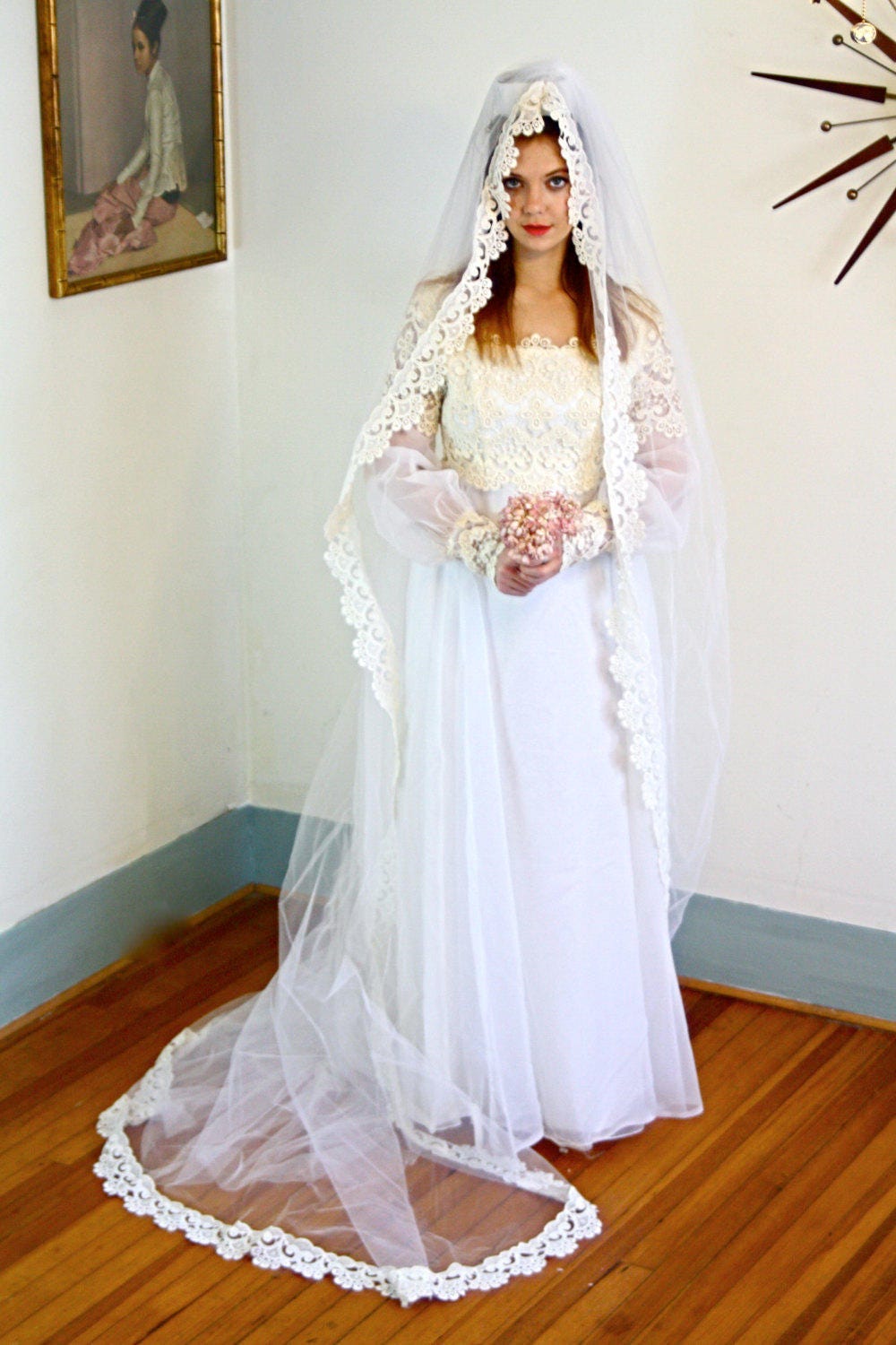 70S Lace Wedding Dress