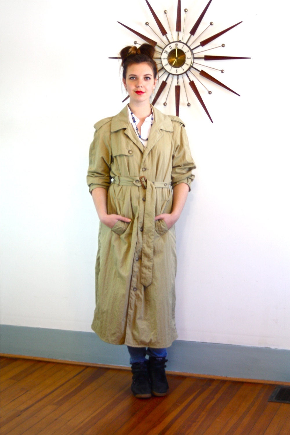 Nylon trench coat, BANANA REPUBLIC, Light Weight trench, Long Trench
