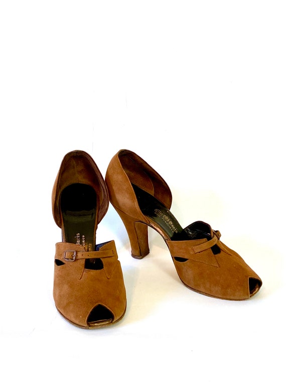 40s brown suede heels, City Paris San Francisco sh