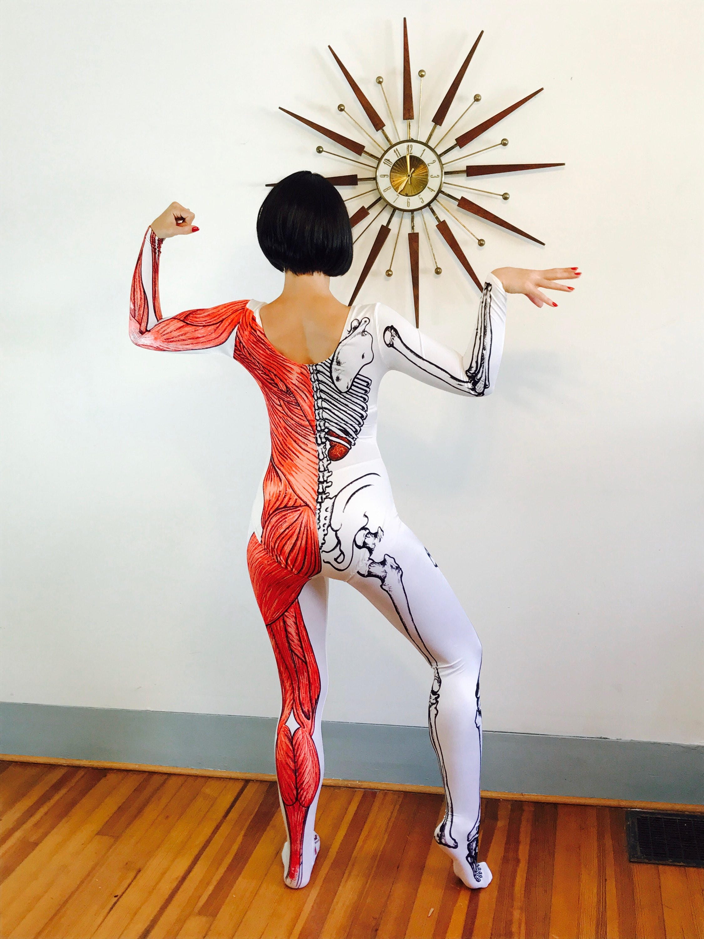 Anatomy bodysuit, Inside-out bodywear, anitomical unitard, skeleton bones onepiece, leotard ...