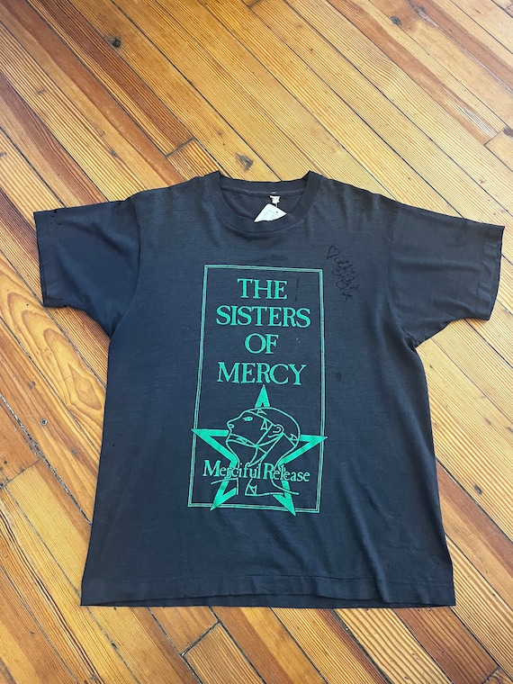Vtg The Sisters of Mercy tee SUPER RARE 1983 Merciful Release Authenticated 80s Single Stitch 1980s Concert t-shirt SIGNED by Chris Catalyst