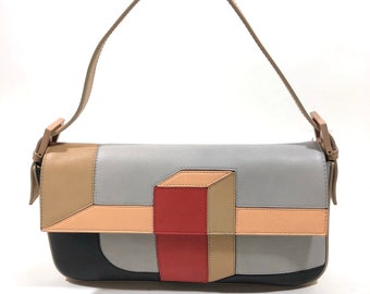 Fendi Limited Edition Baguette Mania Collection, 3D Colorblock Baguette Bag, Fendi Baguette Portemonnee, Authentieke Fendi Handtas, Designer Portemonnee