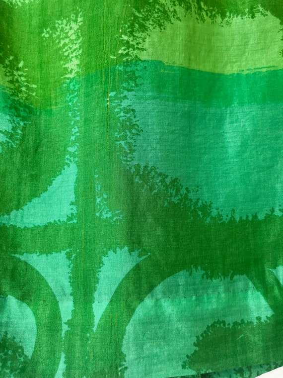 Vtg 60s VERA Neumann Pure Silk Green Abstract Blo… - image 9