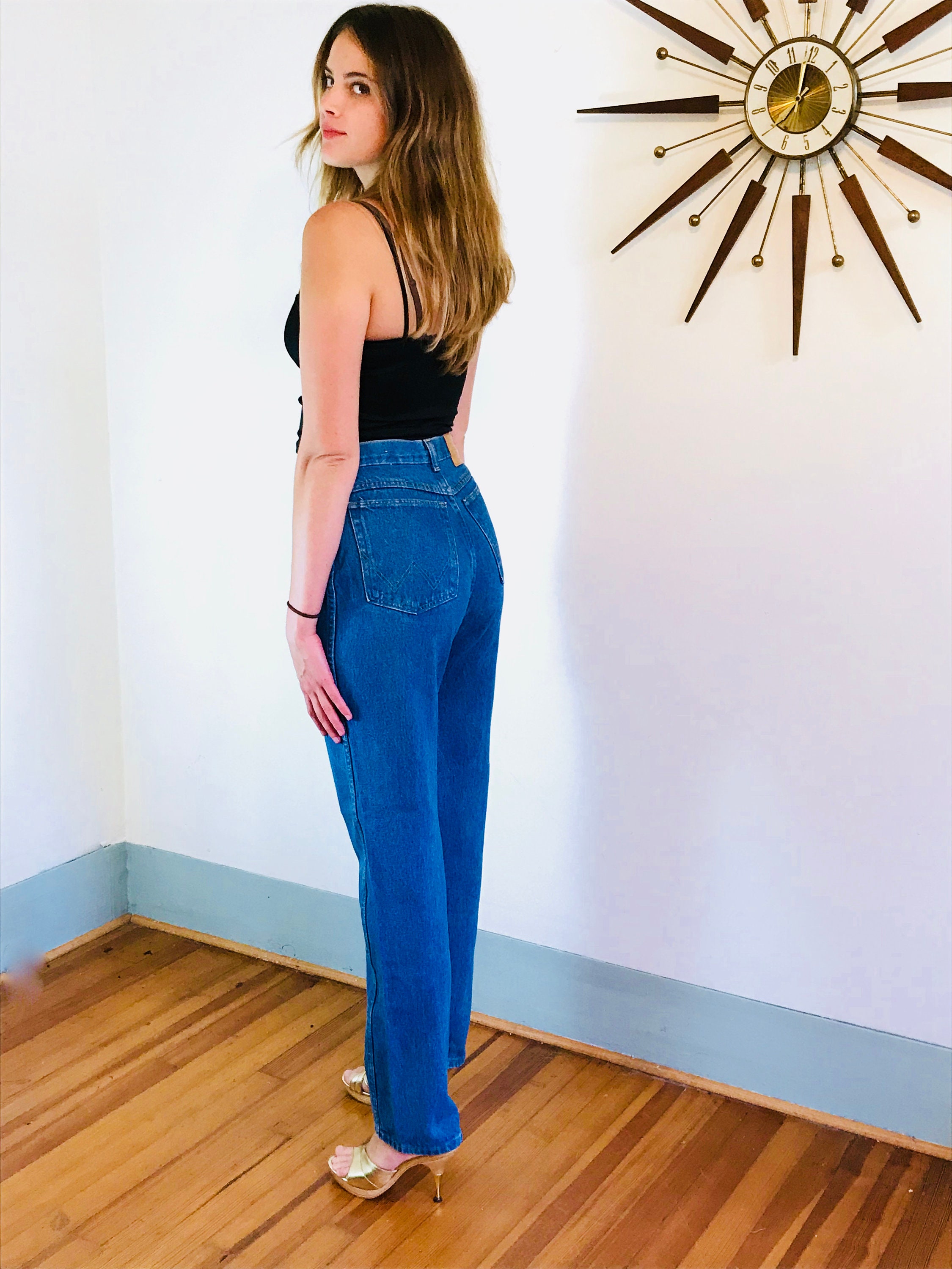 70s Vintage Wranglers, Faded Blue Jeans, Super High Rise, Womens cut ...