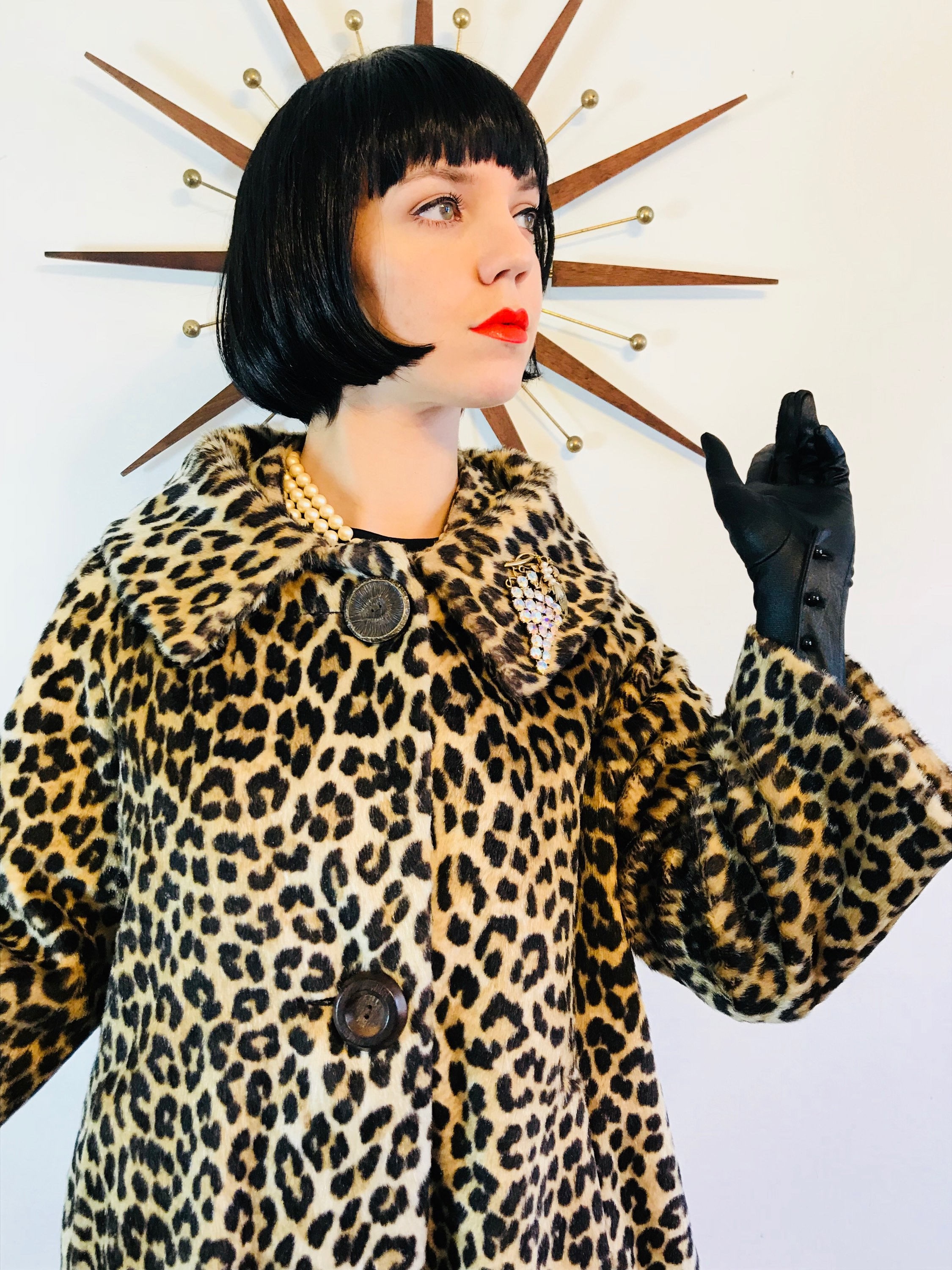 Leopard Swing Coat, VINTAGE 60s Coat, 1960s Leopard Coat, 1950s Leopard