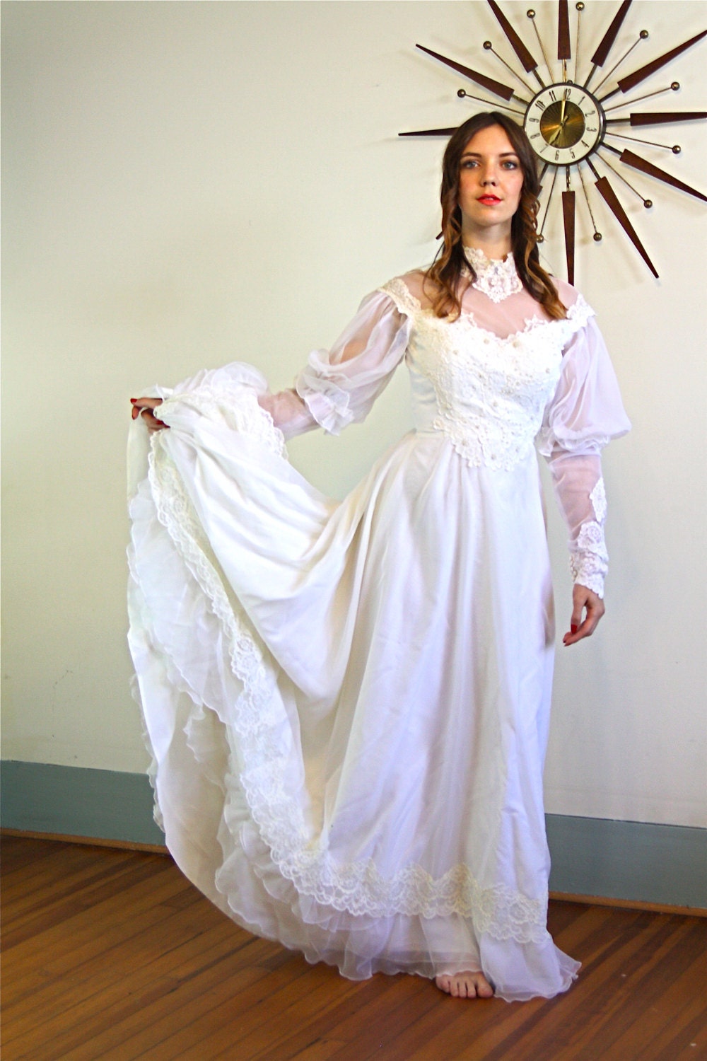70s Wedding Dress, BOHO wedding dress, Vintage wedding