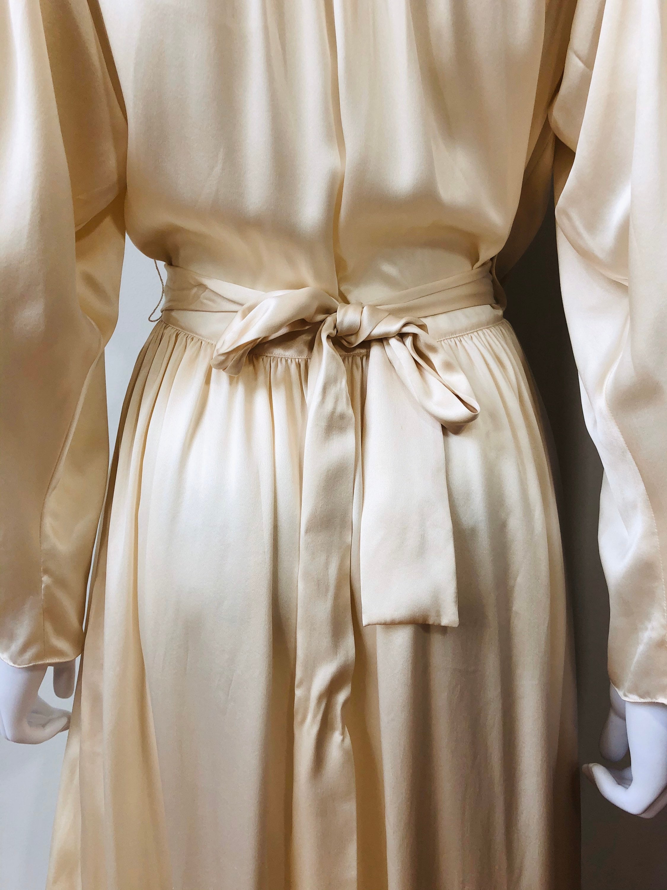 long satin gown and robe