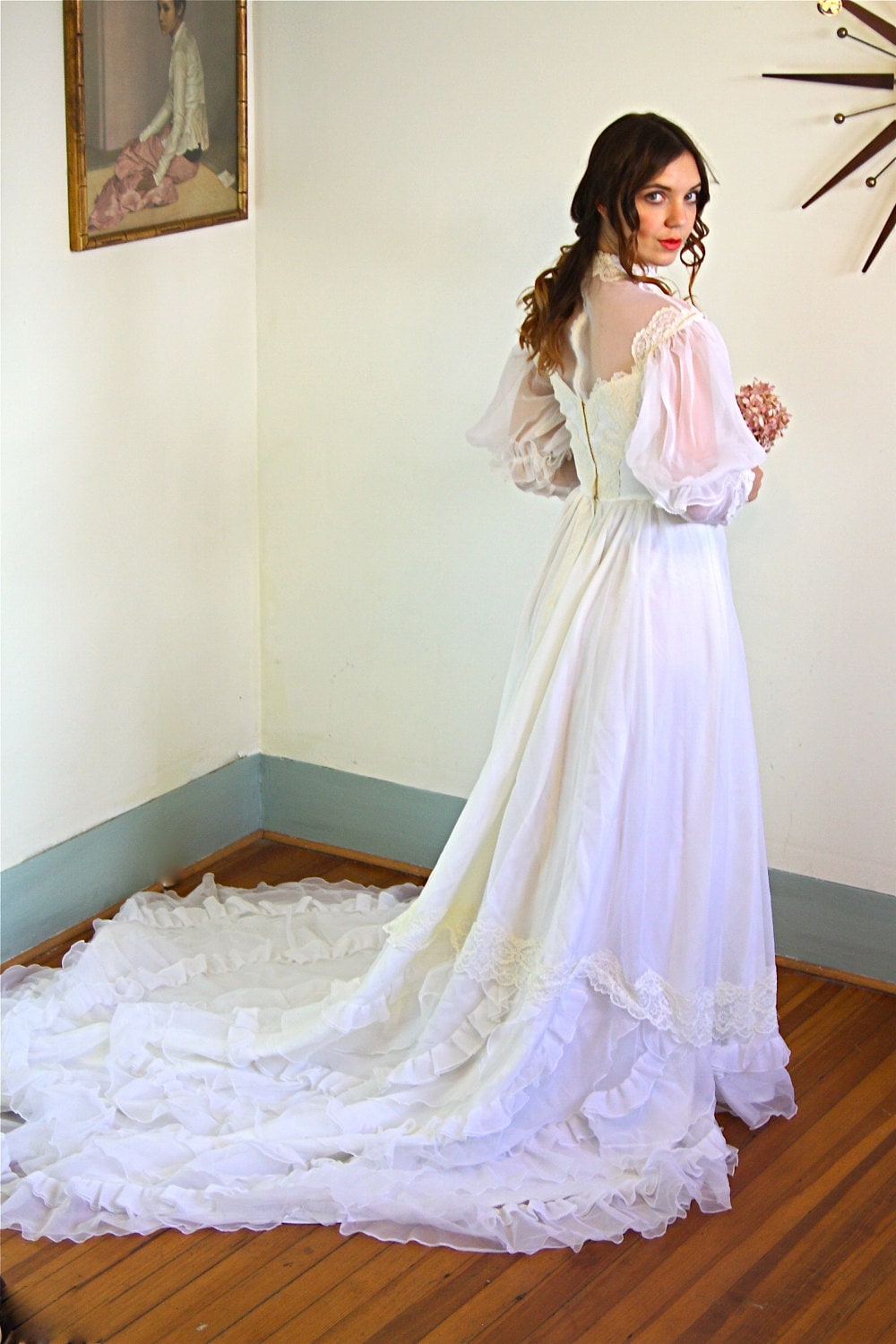 70s Wedding Dress, BOHO wedding dress, Vintage wedding gown, 1970s