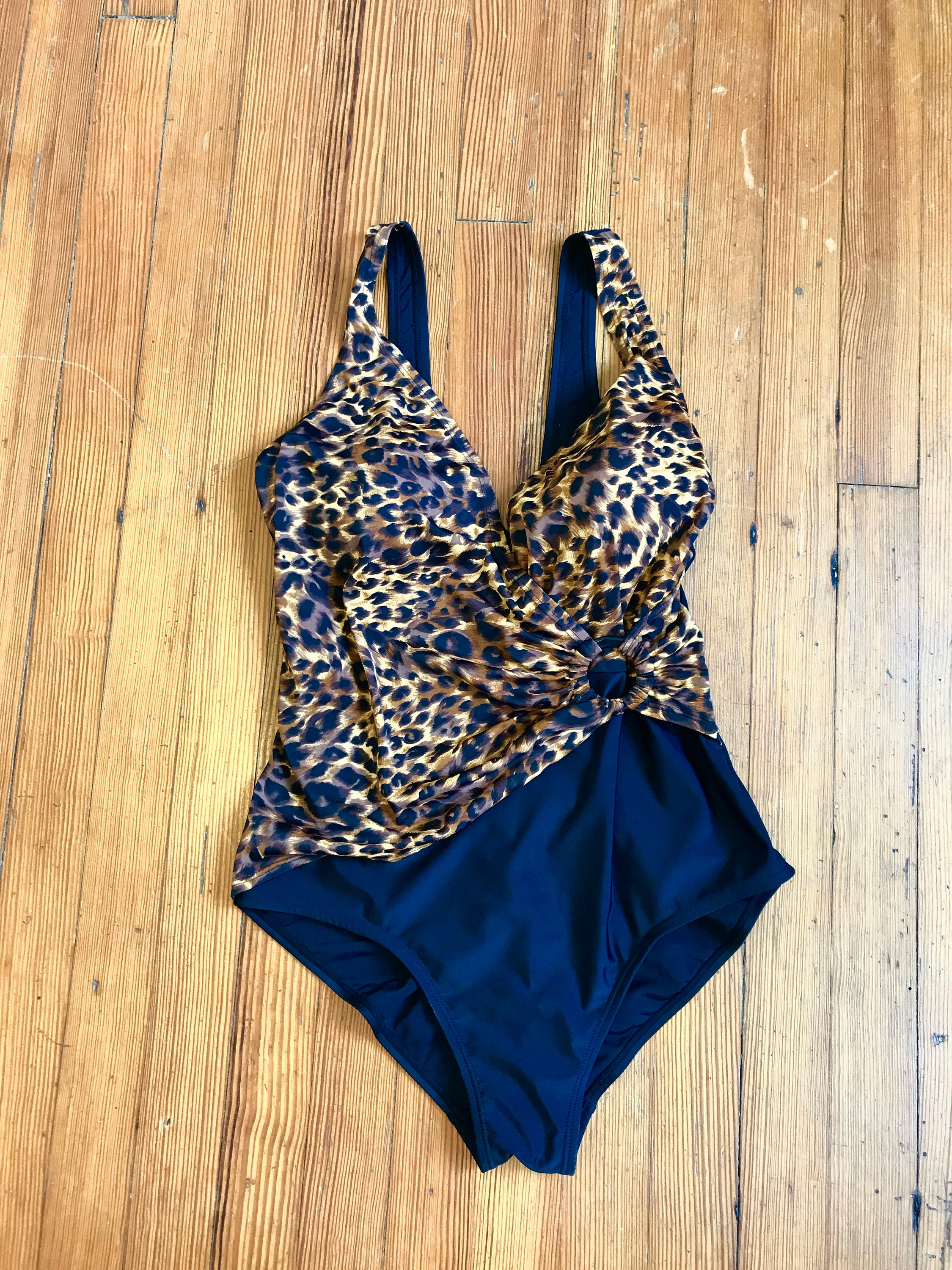 Leopard Bathing Suit, One piece Swimsuit, WHITE STAG PLUS, Cheetah