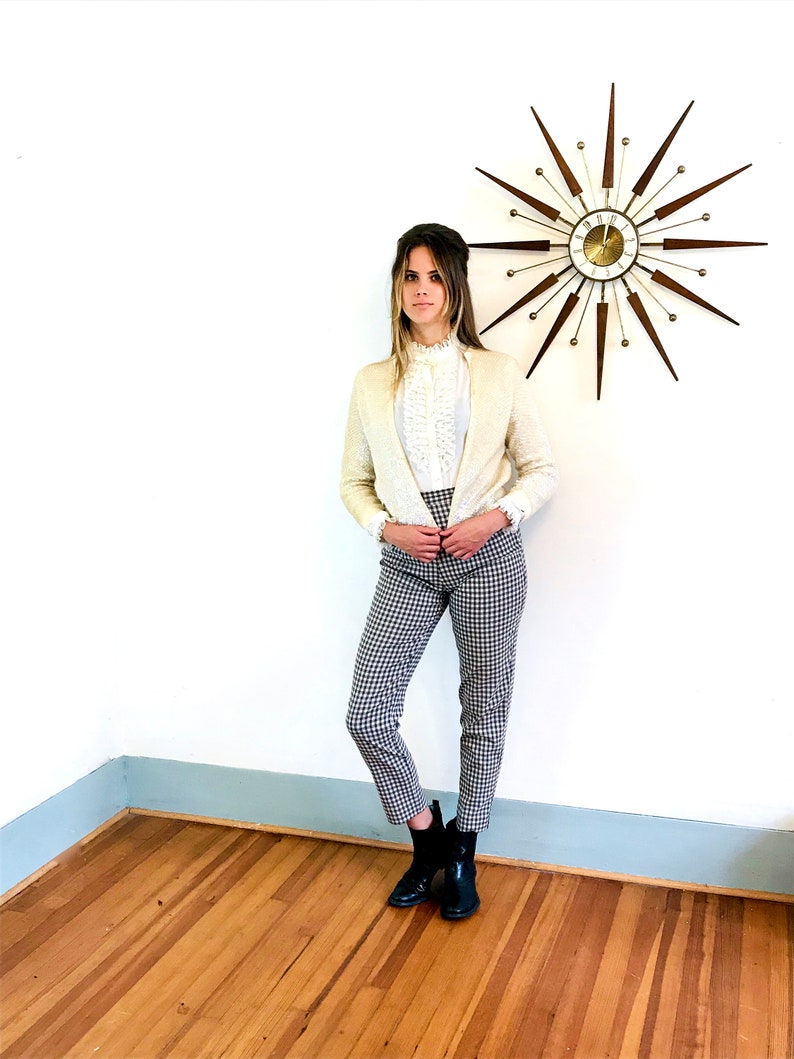 50s Sequined Sweater Vintage knit Cardigan Full Iridescent Sequins Cropped 1950s Shrug Fish Scale Fully Open Jumper