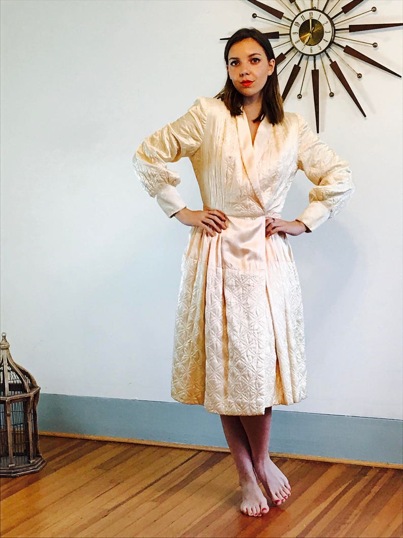 Vintage house coat vintage 50s robe 40s quilted robe Weitz ...