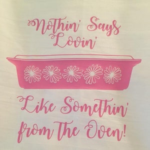 Pyrex Pink Daisy Space Saver Inspired Flour Sack Towel - Available in singles & 3 pack bundles!