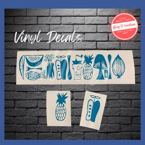 Vintage Pyrex Inspired Mixer Decal: Mod Kitchen Design - Apple, Pineapple, or Mushroom