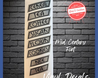 Vintage Inspired Hocking Glass Canister Labels (decals)- Decals only canisters are NOT included