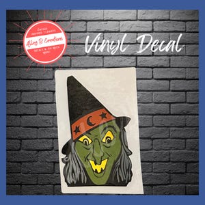 Vintage Inspired Halloween Witch Decal - decal only, mug is NOT included - Spooky