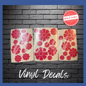 Vintage Bartlett Collins Inspired Daisy Decals - decal only jar is NOT included, many colors to choose from