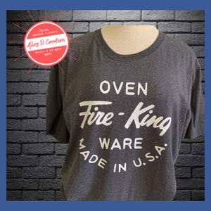 Fire King Back Stamp Inspired T-Shirt: Unisex Crew Neck or V-Neck