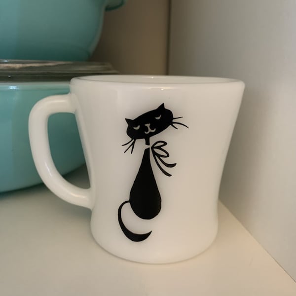 Vintage Pyrex Cat Inspired Decal-decal only mug is NOT included - variety of colors available