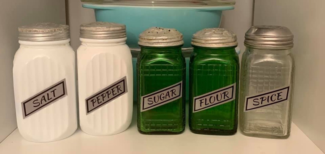Vintage Inspired Diagonal Shaker Labels Decals Only Shakers Are Not