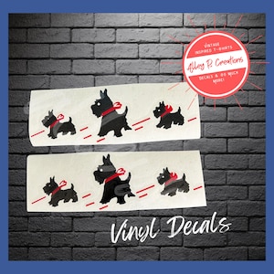 Vintage Tipp City Inspired Scottie Dog Decals - decals only bowl is NOT included