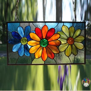 digital download PATTERNS  stained glass suncatcher NPUN448 Flower stained glass , Diy Stained Glass Easy Stained Glass Art Project