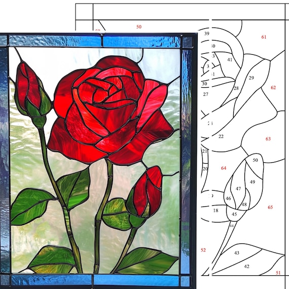 149 ステンドグラス バラのウェルカムボード アクリルスタンド付き 149