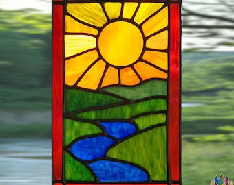 デジタルダウンロードパターンサンキャッチャーステンドグラス