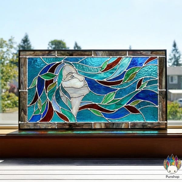 PUN790 Mutter Natur Transom Muster PDF, Glasmalerei Gaia Panel, Erddekor